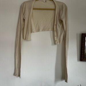 OZMA Cream Cropped Cardigan